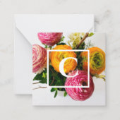 かわいらし, カラフル & 鮮やかフローラ  ノートカード (正面)
