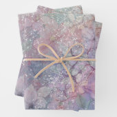 かわいらし、フローラ水色のラッピング紙シート ラッピングペーパーシート (インサイチュ)