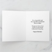 かわいらし《写真》ぼけ味ハッピー13誕生日娘 カード (内部)