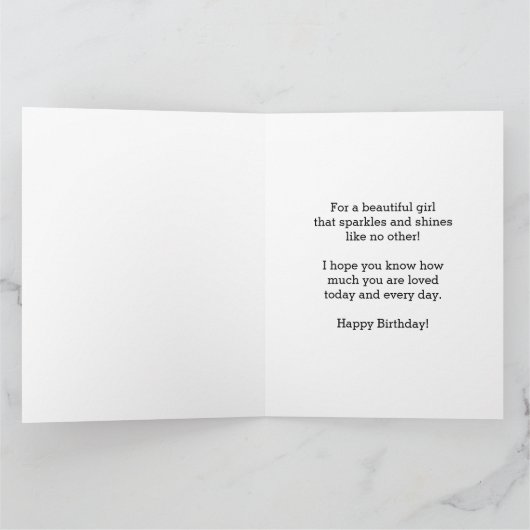 かわいらし《写真》ぼけ味ハッピー13誕生日娘 カード (内部)