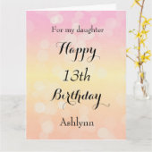 かわいらし《写真》ぼけ味ハッピー13誕生日娘 カード (黄色い花)