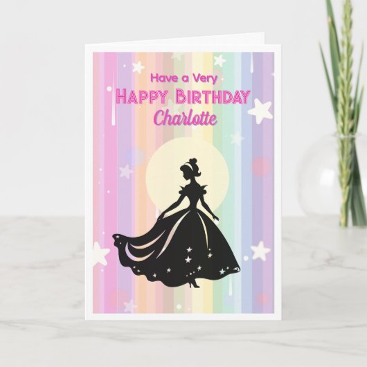 かわいらし!成長している女の子のハッピーバースデーグリーティングカード カード (正面)