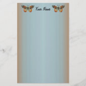 かわいらし(昆虫)オオカバマダラ、モナーク蝶抽象芸術縁ど 便箋 (正面)