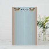 かわいらし(昆虫)オオカバマダラ、モナーク蝶抽象芸術縁ど 便箋 (スタンド正面)