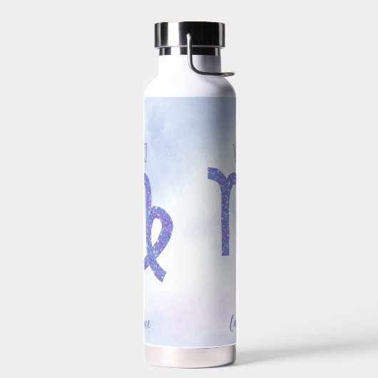 かわいらし《星座》乙女座星占いサインパーソナライズされた紫 ウォーターボトル (左面)