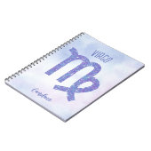 かわいらし《星座》乙女座星占いサインパーソナライズされた紫 ノートブック (左側)