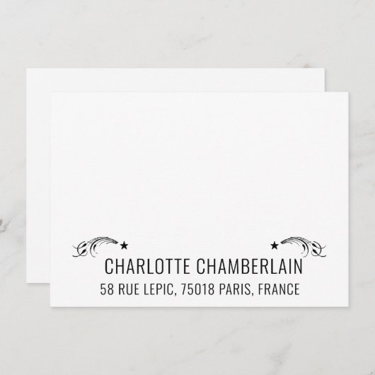 かわいらし Sans Serif名前装飾射撃、 発砲星 ノートカード (正面/裏面)