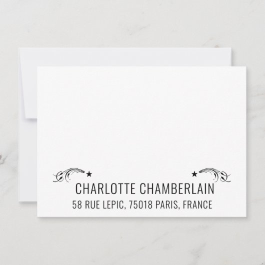 かわいらし Sans Serif名前装飾射撃、 発砲星 ノートカード (正面)