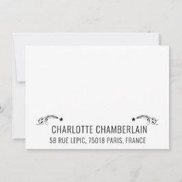 かわいらし Sans Serif名前装飾射撃、 発砲星 ノートカード