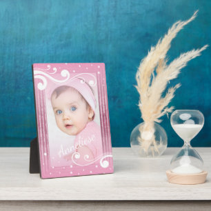 かわいらしBaby Girl Photo with Name フォトプラーク