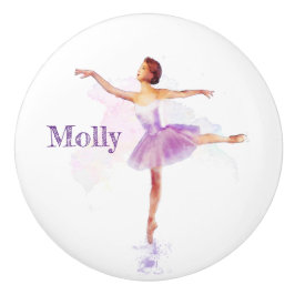 かわいらしBallet Dancer絵画の名前の追加 セラミックノブ