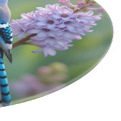 かわいらしBlue Jay薄紫枝に立つ カッティングボード (角)