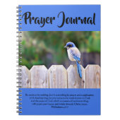 かわいらしBluebird On Fence祈りの言葉仕訳帳 ノートブック (正面)