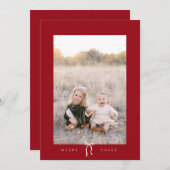 かわいらしbow happy holidayフォトカード シーズンカード (正面/裏面)