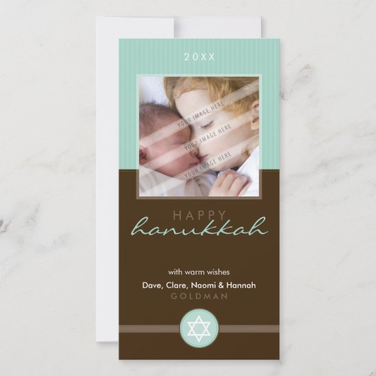 かわいらしCHANUKKAHフォトカード::: stripedstitch 4P シーズンカード (正面)