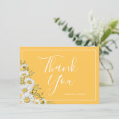 かわいらしDaffodilイエロー&ホワイトデイジーありがとう サンキューカード (スタンド正面)
