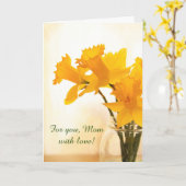 かわいらしDaffodil For Mom誕生日 カード (黄色い花)