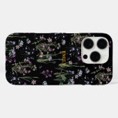 かわいらしDitsy花柄ブラックバイオレット Case-Mate iPhoneケース (裏面 (横))