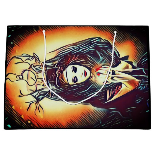 かわいらしForest Witch Gothicカスタマイズ可能 ラージペーパーバッグ (正面)