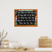 かわいらしowlsアルファベットのカスタマイズ ポスター (キッチン)