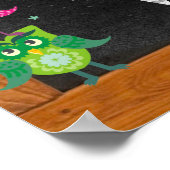 かわいらしowlsアルファベットのカスタマイズ ポスター (角)