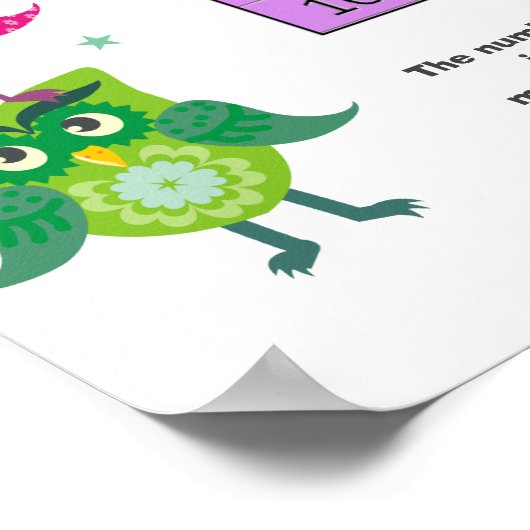 かわいらしowls乗算テーブルのカスタマイズ可能 ポスター (角)