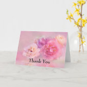 かわいらしPink Carnations Photo スタイリッシュ Thank You カード (黄色い花)