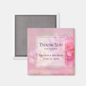 かわいらしPink Carnations Photo スタイリッシュ Thank You マグネット (正面/裏面)