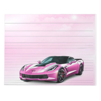 かわいらしPink Corvetteメモ帳 ノートパッド