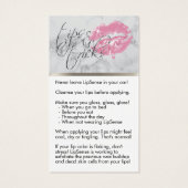 かわいらしPink Lips on Marble – 適用方法とヒント (裏面)