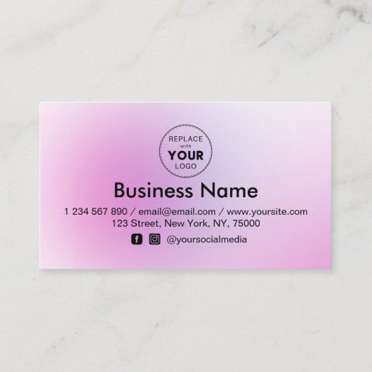 かわいらしPink Minimalistロゴの追加美しいサロン ロイヤリティカード (裏面)