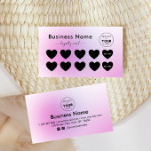 かわいらしPink Minimalistロゴの追加美しいサロン ロイヤリティカード