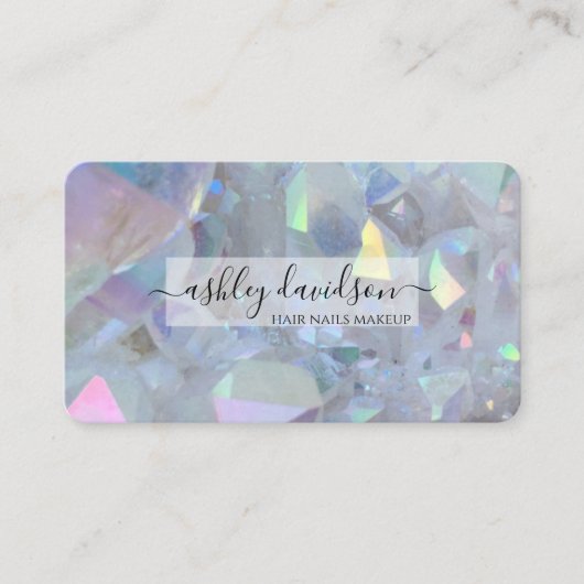 かわいらしPink Quartz Crystal名刺 名刺 (正面)