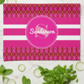 かわいらしPink w/Name Golfまたは キッチンタオル (折り畳み)