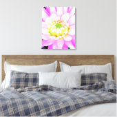 かわいらしPink、White、Yellow Cactus Dahliaマクロ キャンバスプリント (インサイチュ (寝室))