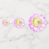 かわいらしPink、White、Yellow Cactus Dahliaマクロ コンフェッティ (裏面)