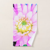 かわいらしPink、White、Yellow Cactus Dahliaマクロ バスタオルセット (ハンドタオル)