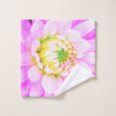 かわいらしPink、White、Yellow Cactus Dahliaマクロ バスタオルセット (ウォッシュタオル)