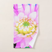 かわいらしPink、White、Yellow Cactus Dahliaマクロ バスタオルセット (ハンドタオル)