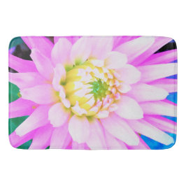 かわいらしPink、White、Yellow Cactus Dahliaマクロ バスマット