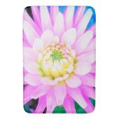 かわいらしPink、White、Yellow Cactus Dahliaマクロ バスマット (正面縦)