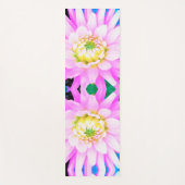 かわいらしPink、White、Yellow Cactus Dahliaマクロ ヨガマット (正面)