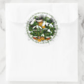 かわいらしPsalm 55:22の付いた雪 ラウンドシール (バッグ)