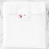 かわいらしRhinestoneおよびフローラフレパーソナライズされたーム スクエアシール (バッグ)