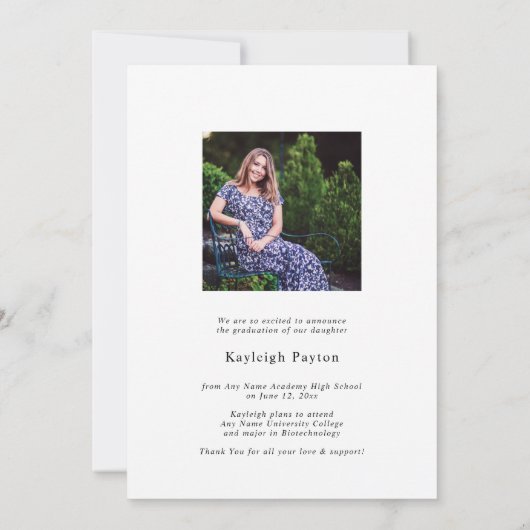 かわいらしScript Graduation Arch Photo 招待状 (裏面)