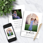 かわいらしScript Graduation Arch Photo 招待状