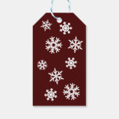 かわいらしSnowflakes Burgundy名パーソナライズされたクリスマス ギフトタグ (裏面)