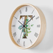 かわいらしT素朴木製フレーム時計 壁時計 (傾斜)