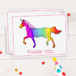 かわいらしUnicornカラフルありがとう ポストカード<br><div class="desc">かわいいユニコーン誕生日はがき。サンキューカード子供へ。レインボーカラフルユニコーン。ユニコーンや子供へ馬が大好きな女の子には特に完璧だ。お友達素晴らしや家族の誕生日の贈り物やパーティーの上に置かれ、その他の大事な行事のために。</div>
