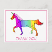 かわいらしUnicornカラフルありがとう ポストカード (正面)